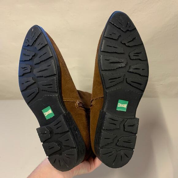 Cougar Suede Boots Ankle Chelsea Pull On Brown Almond Toe Waterproof Fall Winter - Picture 3 of 11